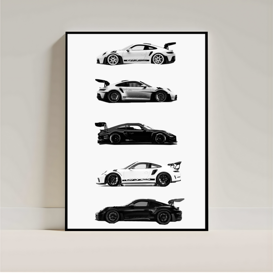 Porsche Wall Art Poster | Luxury Car Print | Aesthetic Automotive Room Deco