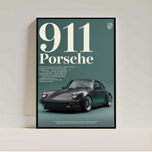 Porsche Wall Art Poster | Luxury Car Print | Aesthetic Automotive Room Deco