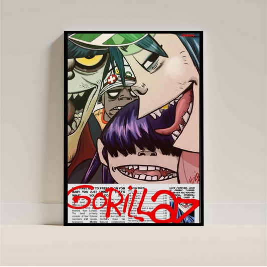 Demon Days Poster | Gorillaz Wall Art | Aesthetic Music Room Decor