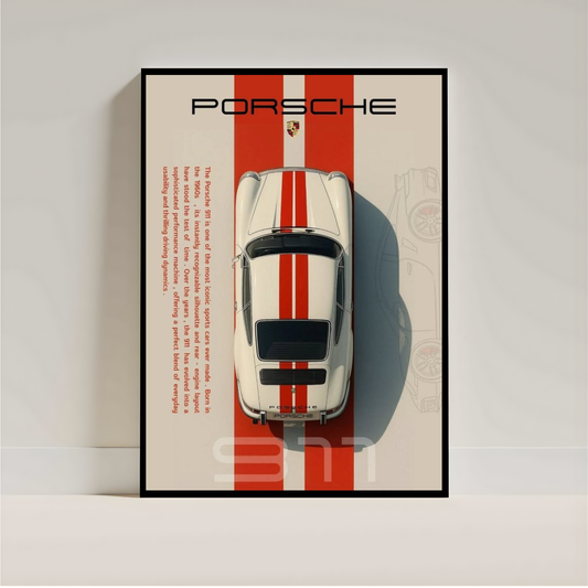 Porsche Wall Art Poster | Luxury Car Print | Aesthetic Automotive Room Deco