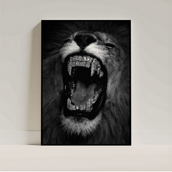 Lion Poster | Luxury Animal Wall Art | Dark Aesthetic Room Decor - Inkspire
