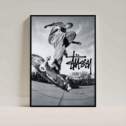 Stüssy Skateboard Poster | Streetwear Skater Wall Art | Aesthetic Room Decor