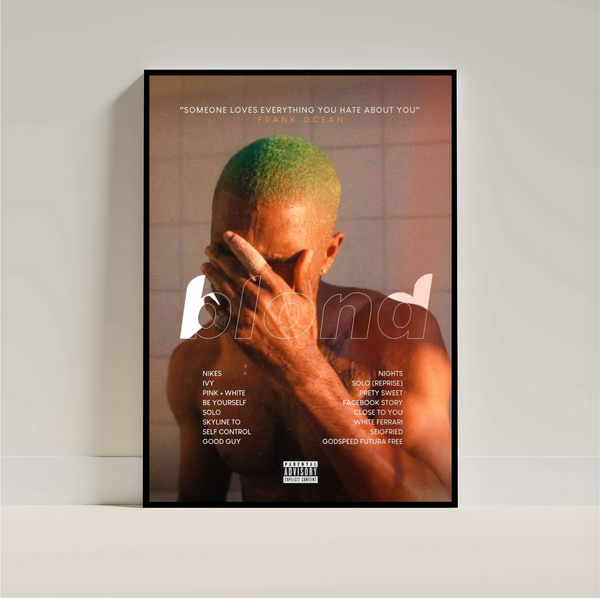 Frank Ocean Blonde Poster – Minimal Album Cover Wall Art